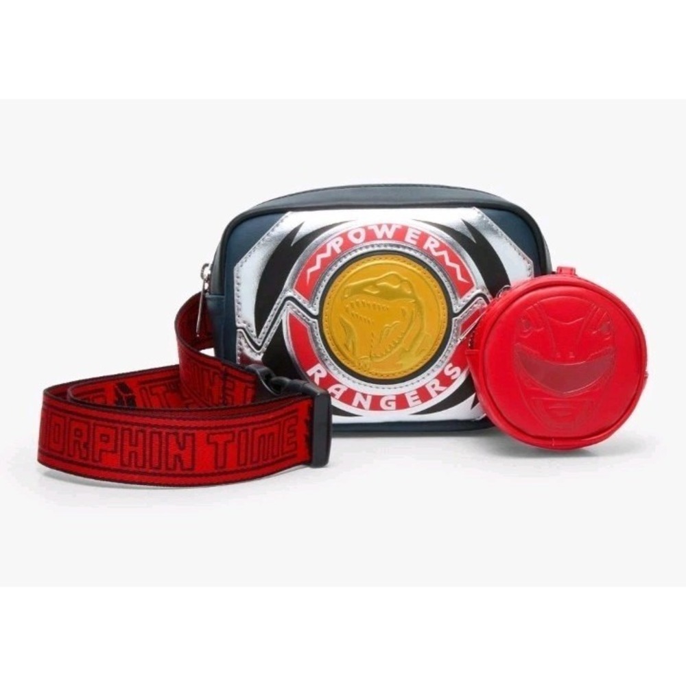 NEW Loungefly Power Rangers It's Morphin Time Red Ranger‎ Sling Bag & Coin Bag